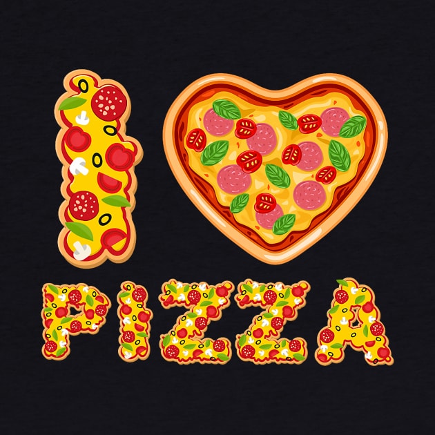 I Love Pizza valentines Day Heart Pepperoni Funny by jadolomadolo